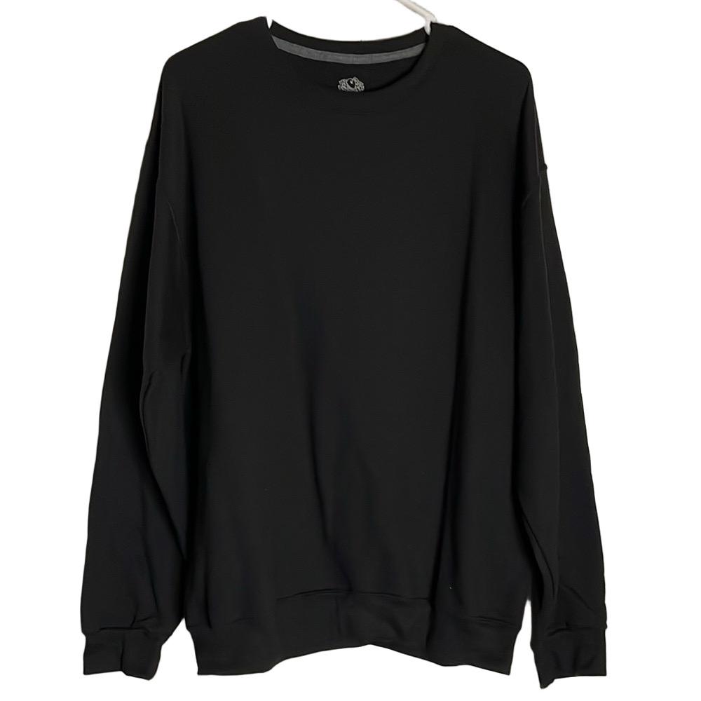FRUIT of the LOOM Crew Neck Sweatshirt, Men’s Size L, Black
